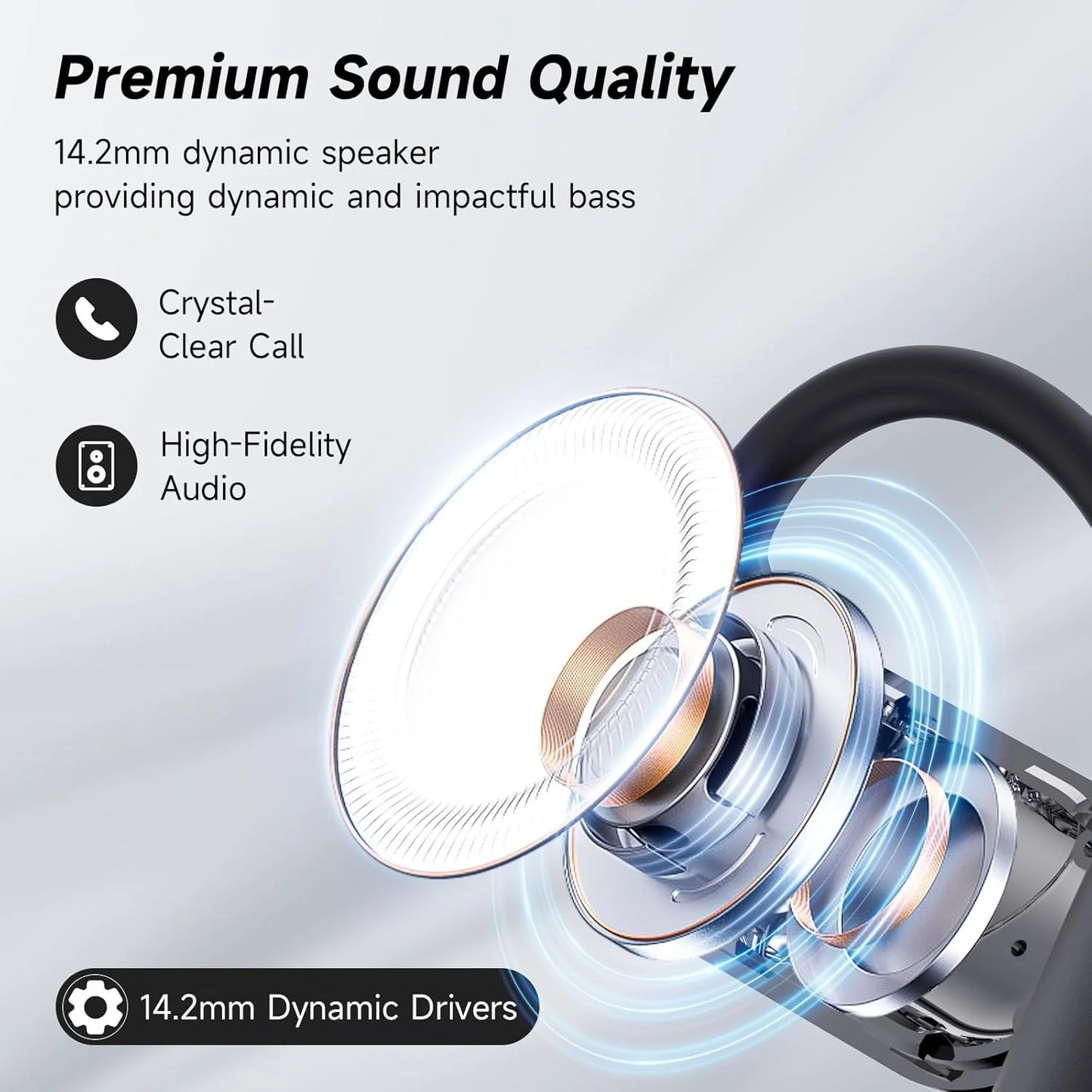 YYK-Q16 Wireless Air Conduction Earbuds – IPX5 Waterproof, LED Display, Bluetooth 6.1