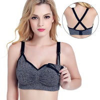 Front-Open Halter Nursing Bra – Wire-Free Push-Up Triangle Cup Maternity Bra