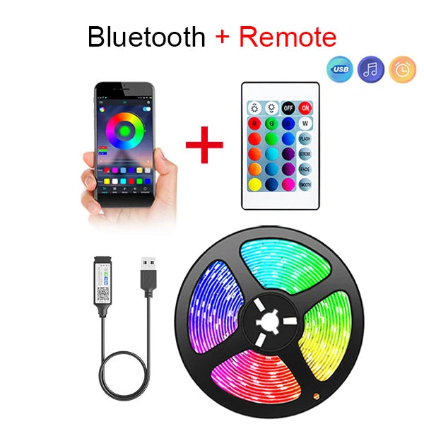 Bluetooth RGB LED Strip Light | 5V USB 5050 SMD Smart App Control