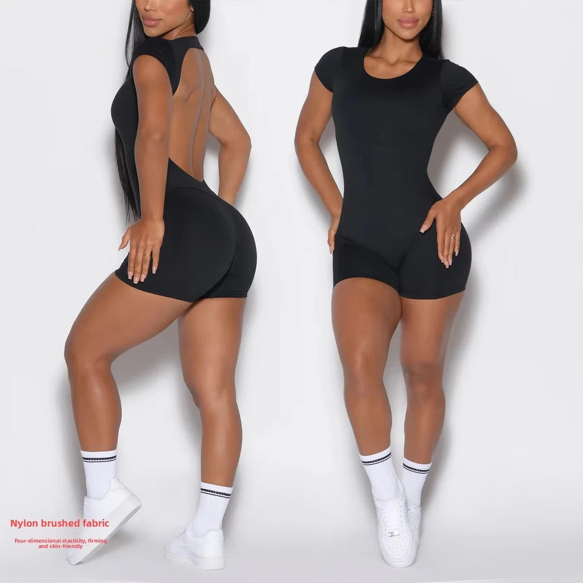 Seamless Backless Bodysuit | Women's Yoga & Running One-Piece