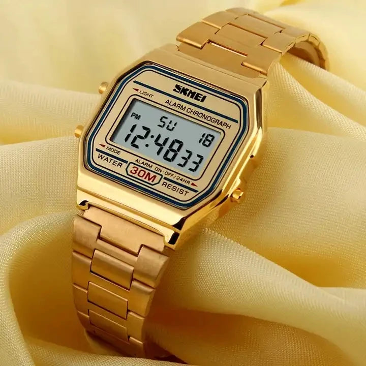 SKMEI 1123 Men's Slim Digital Watch – Perfect Gift for Him | Stainless Steel, Waterproof