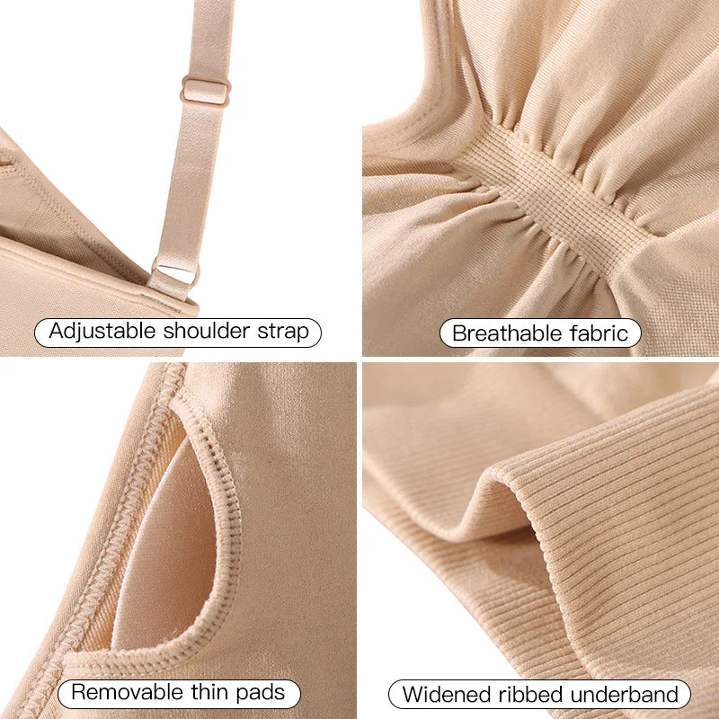 Plus Size Deep Cup Seamless Bra – Wire-Free Back Fat Coverage Full Support