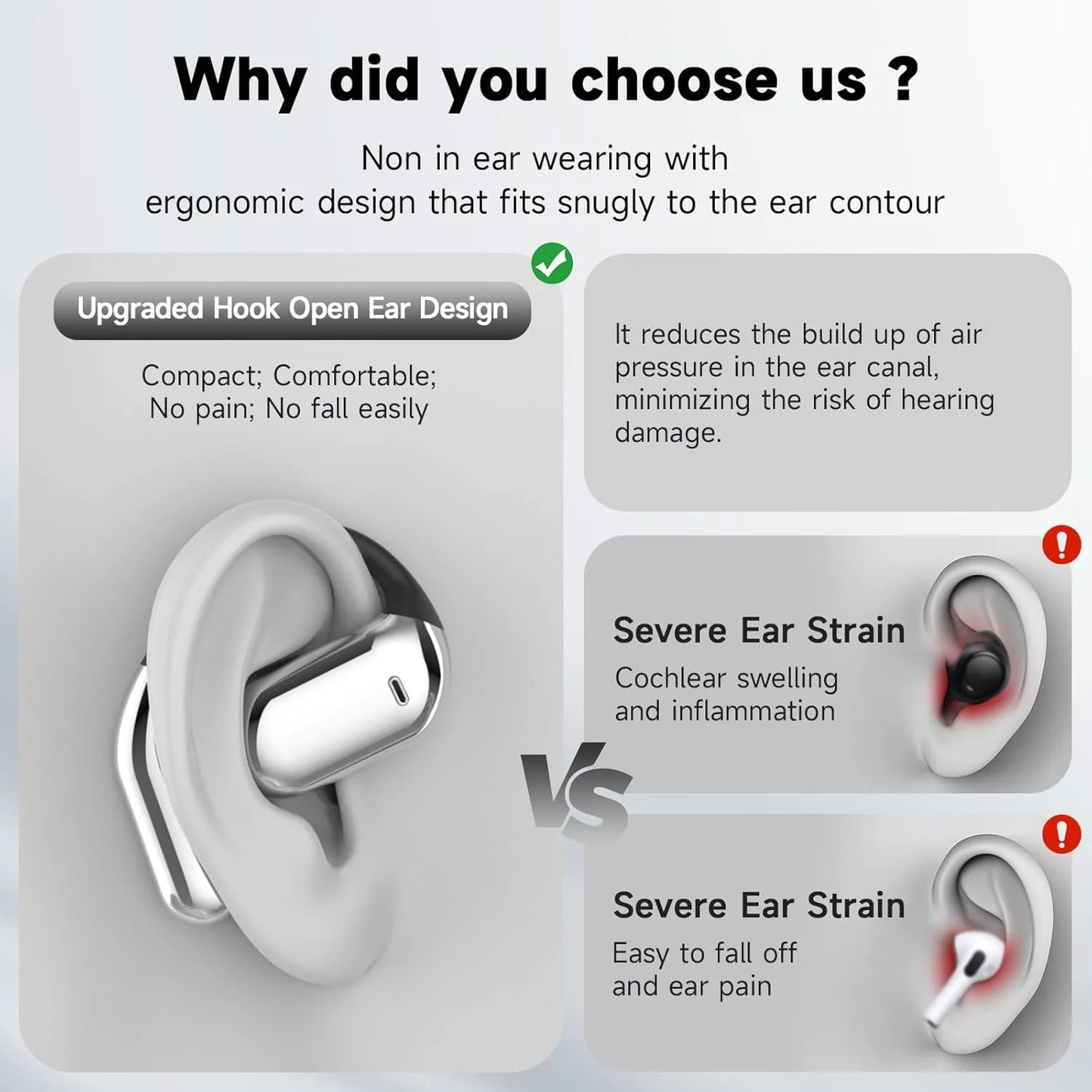 YYK-Q16 Wireless Air Conduction Earbuds – IPX5 Waterproof, LED Display, Bluetooth 6.1