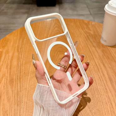 Transparent Magnetic iPhone Case – MagSafe Compatible, Anti-Drop TPU | iPhone 13 to 17 Pro Max