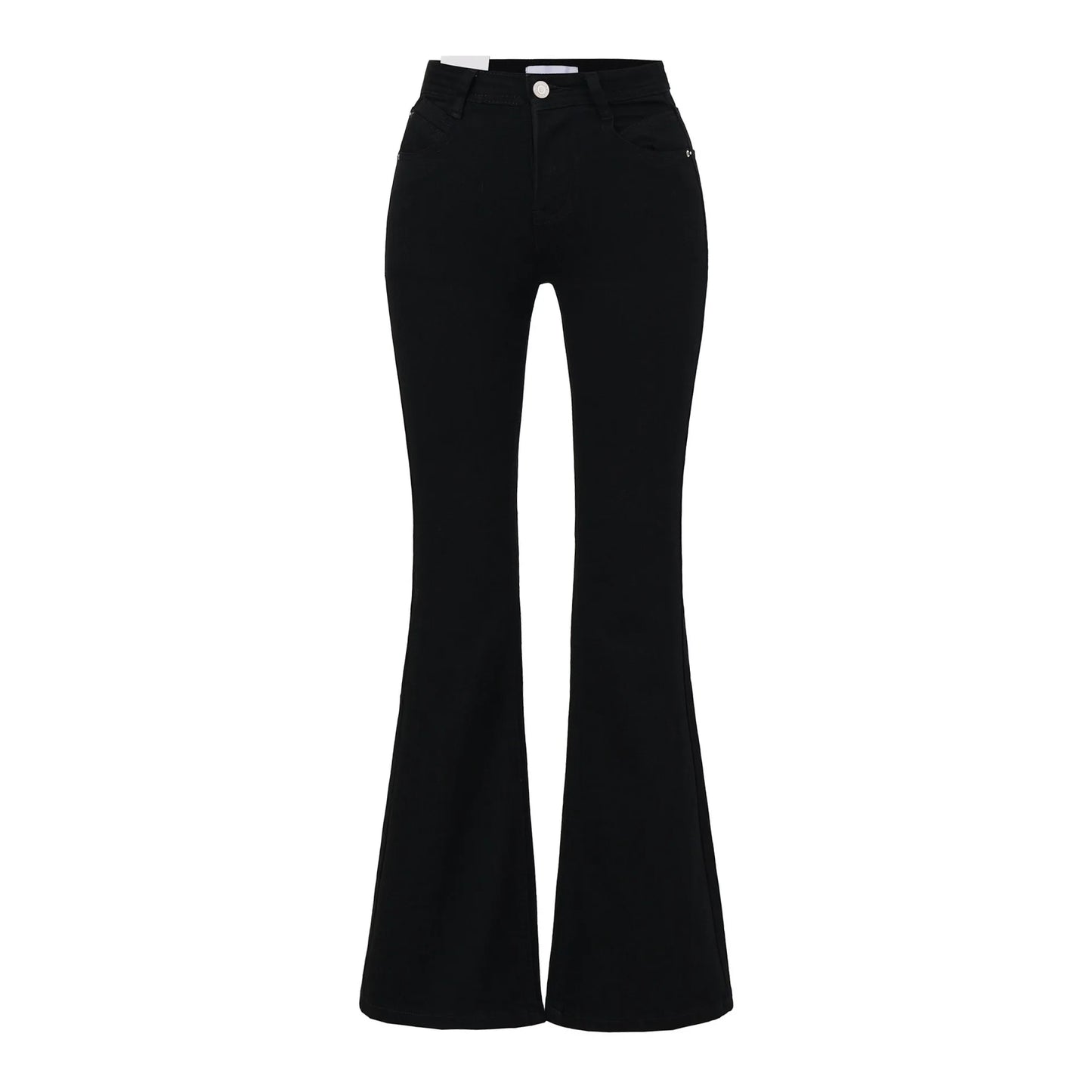 Women's Vintage High Waist Boot Cut Jeans - Distressed Stretch Denim