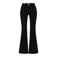 Women's Vintage High Waist Boot Cut Jeans - Distressed Stretch Denim
