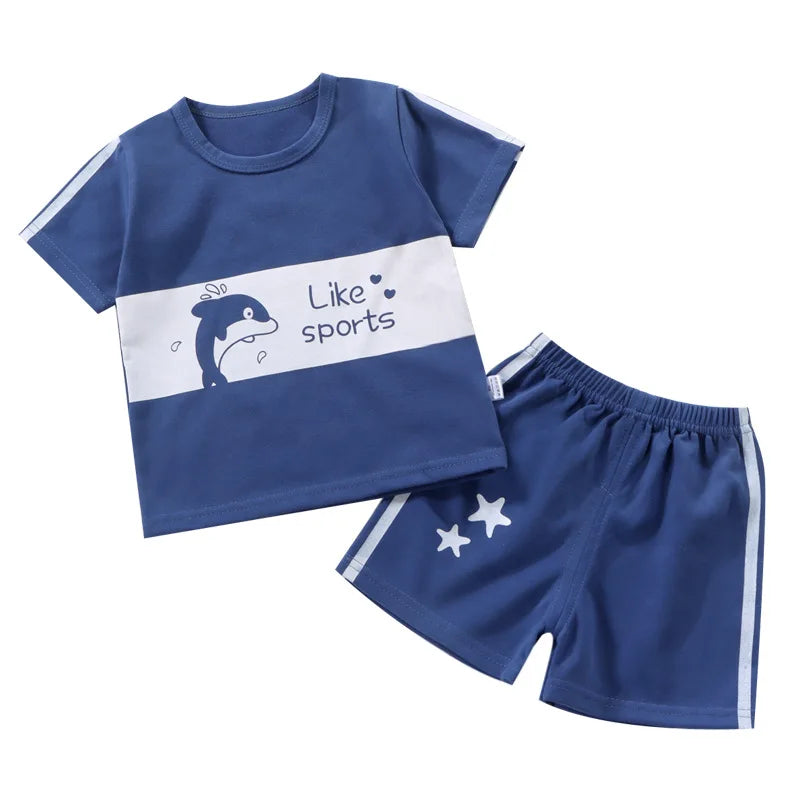 Kids Cotton Cartoon Summer 2-Piece Outfit Set