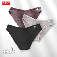 Set de 3 Panties de Algodón - Ropa Interior Cómoda FINETOO M-4XL
