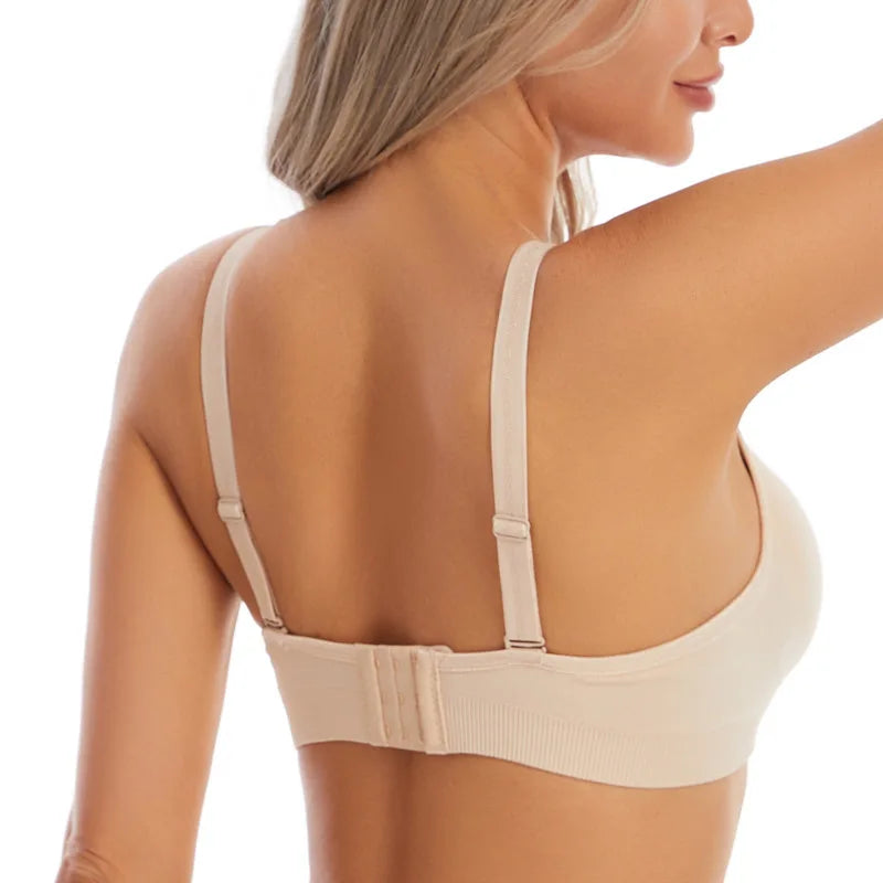 Seamless Maternity & Nursing Bra – Wire-Free Front-Opening Breastfeeding Underwear