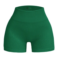 Women's Ribbed High Waist Yoga Shorts — Seamless, Sweat-Wicking, Push-Up Active Wear