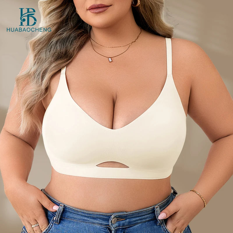 Plus Size Wireless Sports Bra | Seamless Push-Up, Low Back | Sizes XL–4XL