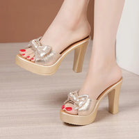 Sh10554a Top Quality 10cm Heeled slippers 2024