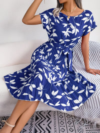 Candy Color Chiffon A-Line Midi Dress | Short Sleeve Casual Women's Summer Dress