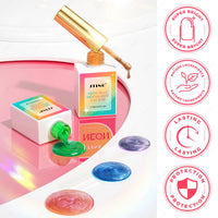 24-Color Neon Jelly Cat Eye Gel Polish Set — Moonlight Glitter, Vegan & HEMA-Free, 15ml