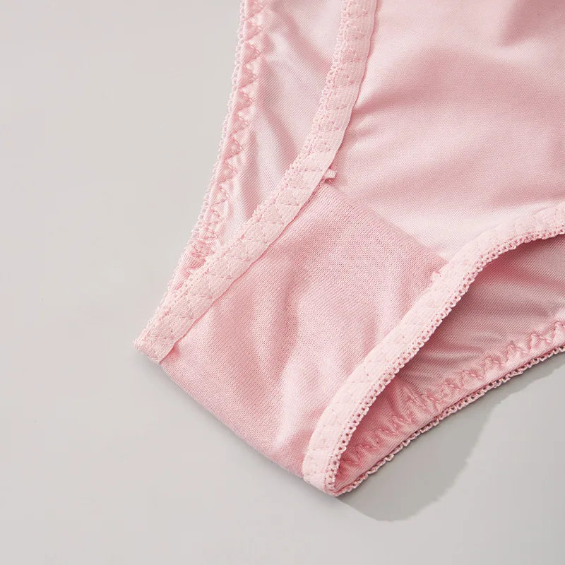 Luxury Satin Lace Hipster Briefs – Silky Breathable Low-Rise Everyday Panties