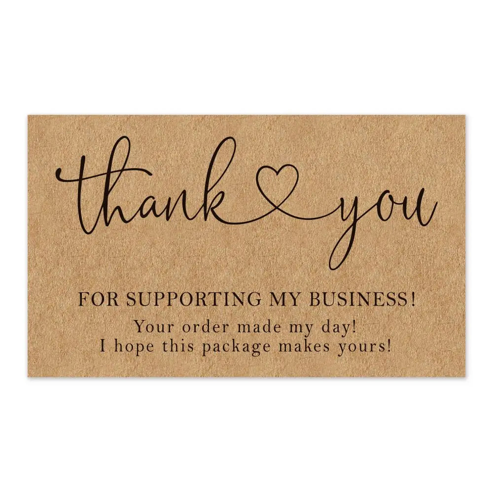 30PCS Online Retail Cardstock Package "Thank You For Your Order" Postcards Greeting Labels Kraft Paper Cards Express Appreciate