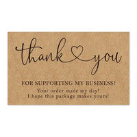 30PCS Online Retail Cardstock Package "Thank You For Your Order" Postcards Greeting Labels Kraft Paper Cards Express Appreciate