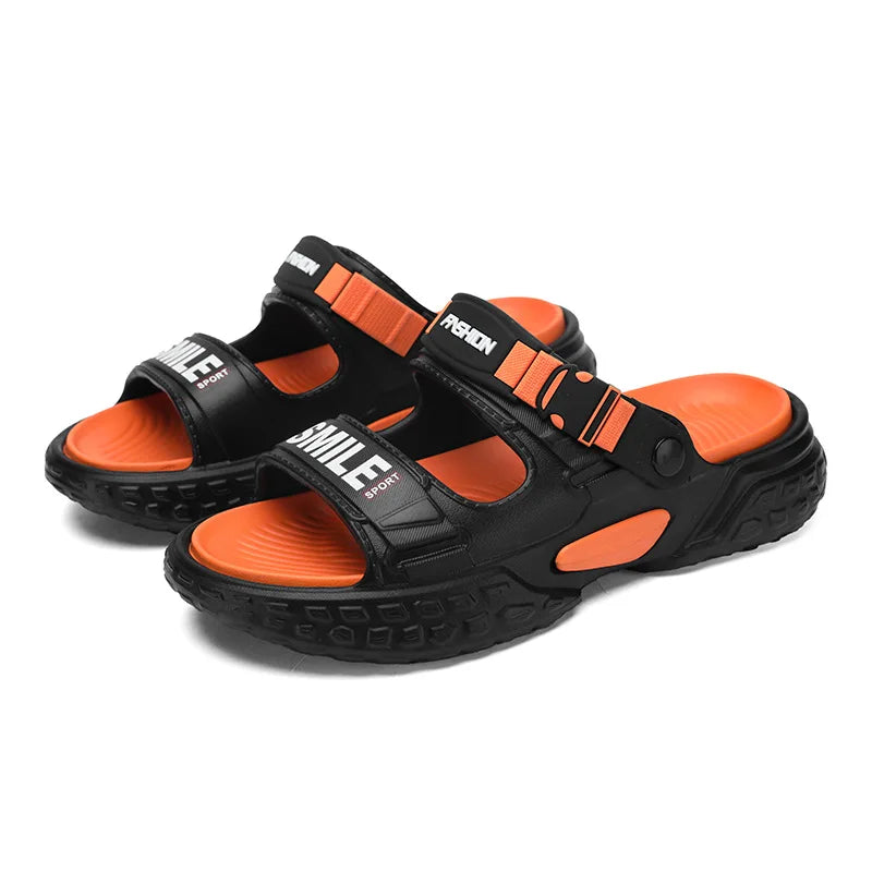 Men's Thick Sole Sport Slides - Waterproof Non-Slip Summer Sandals