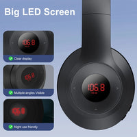 X5 Portable FM Radio Headphones – Foldable Wireless Headset with LCD Display