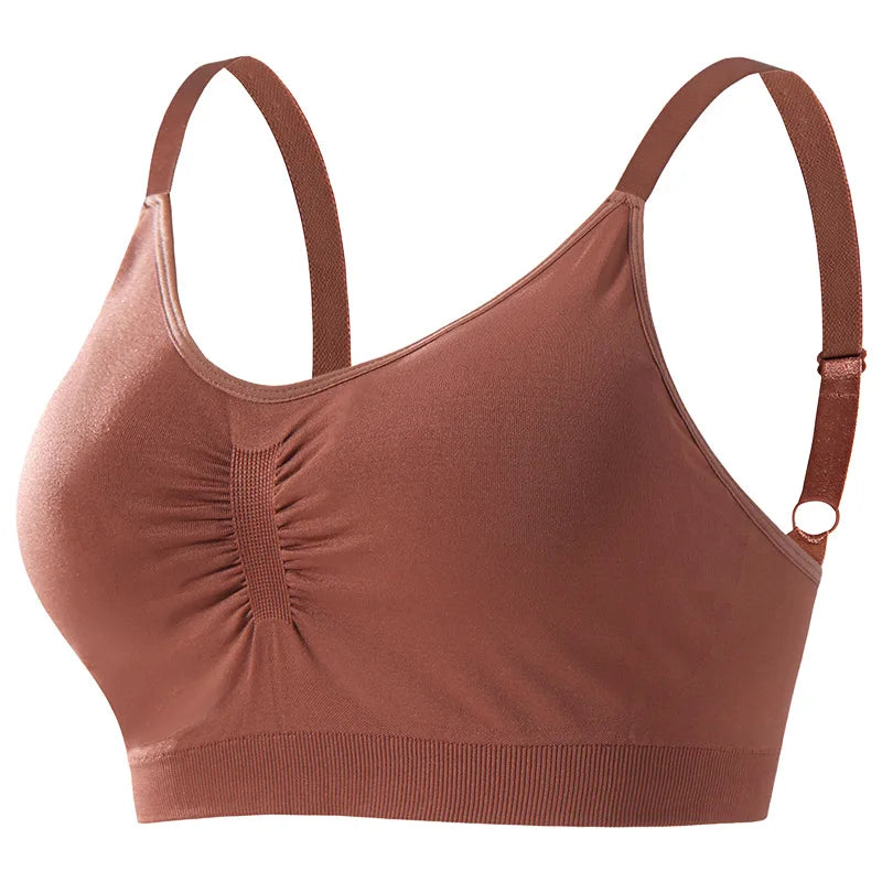Plus Size Deep Cup Seamless Bra – Wire-Free Back Fat Coverage Full Support