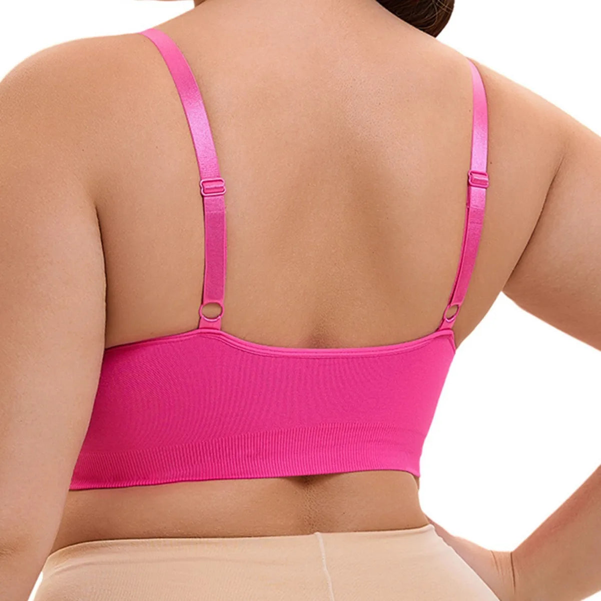High Support Seamless Yoga Bralette – Wire-Free Ruched Push-Up Sports Bra for Women