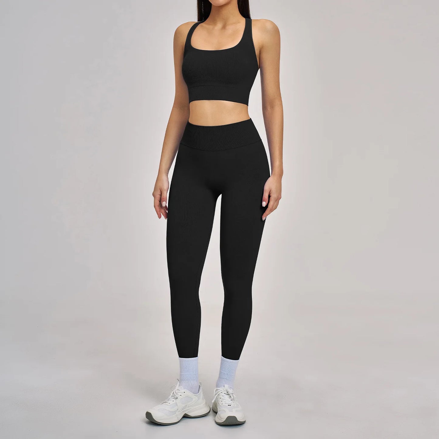 Women's 3-Piece Seamless Activewear Set — High Waist Tracksuit, Quick Dry Yoga Gym Wear