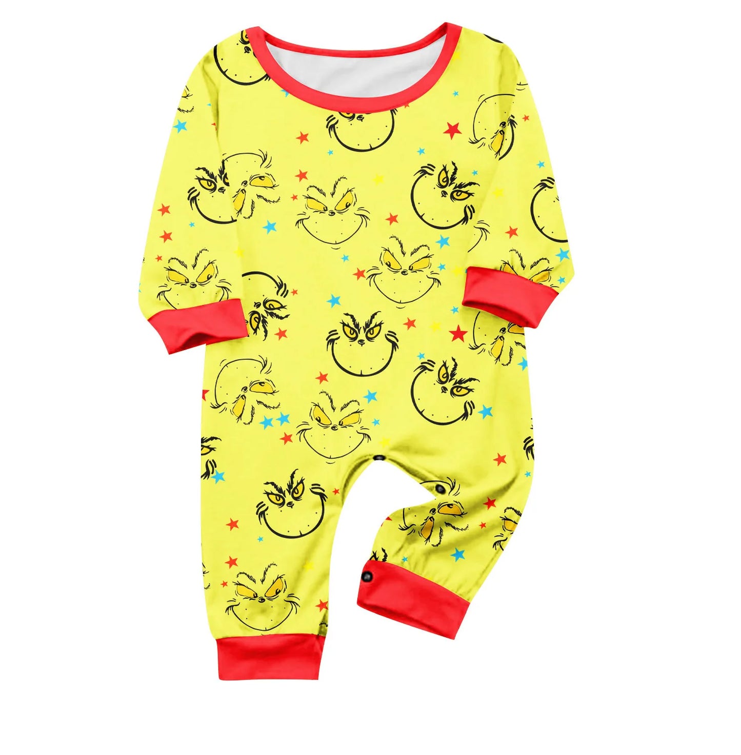 Drop Shipping 2025 Christmas Family Matching Home Set Printed Pajamas Long Sleeve Neck Homewear Parent Kid Summer Elastic Waist