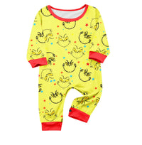Drop Shipping 2025 Christmas Family Matching Home Set Printed Pajamas Long Sleeve Neck Homewear Parent Kid Summer Elastic Waist