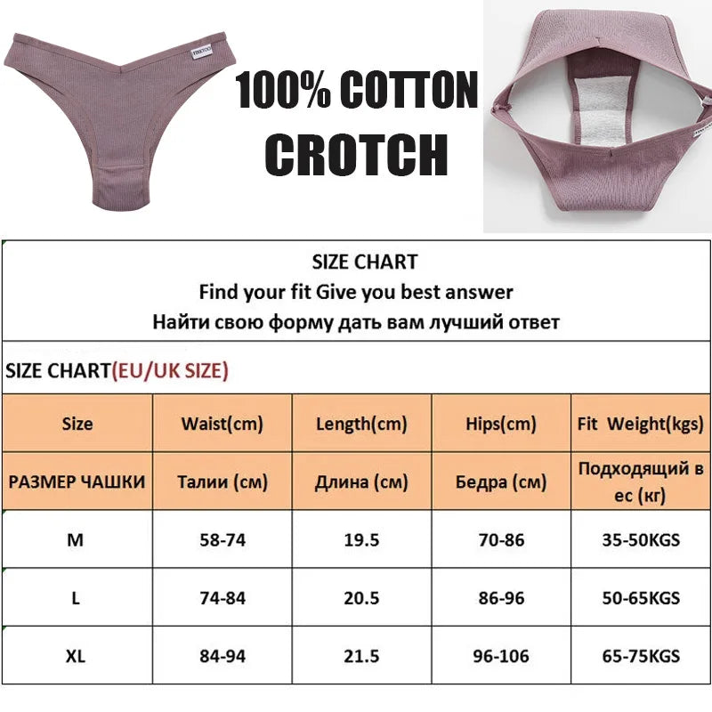 Set de 5 Panties de Algodón Hipoalergénico para Mujer
