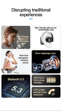NEW Intelligent Touch Control Wireless Sports Earphones Type C TWS Earbuds Non-Ear Air Conduction Headphone Earphone BY99
