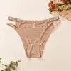 Sexy Lace G-String – Rhinestone Letter Strap & Hollow-Out Mesh Design