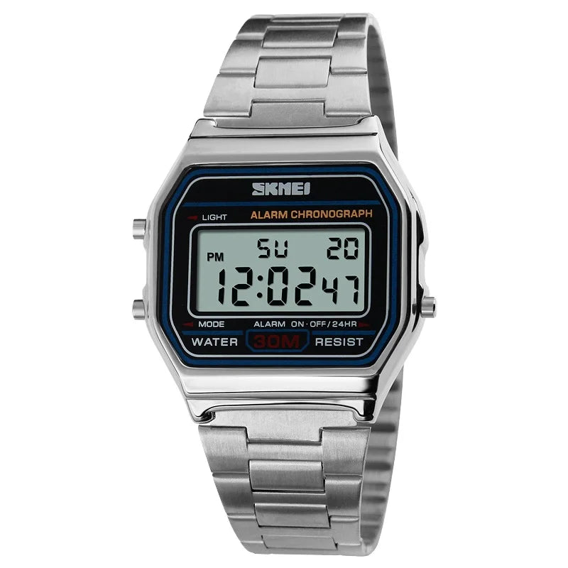 SKMEI 1123 Men's Slim Digital Watch – Perfect Gift for Him | Stainless Steel, Waterproof