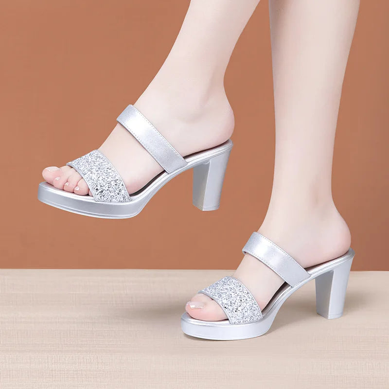 Sh11706a Drop Shipping Shoes Women Zapatos Con Tacon 8cm 10cm Women Sandals Summer 2023