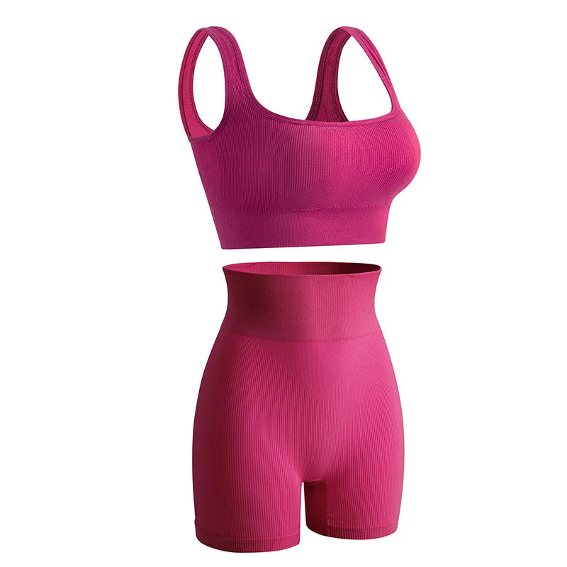 Women's Sports Bra & High-Cut Bikini Set – Wire-Free Padded Yoga Set