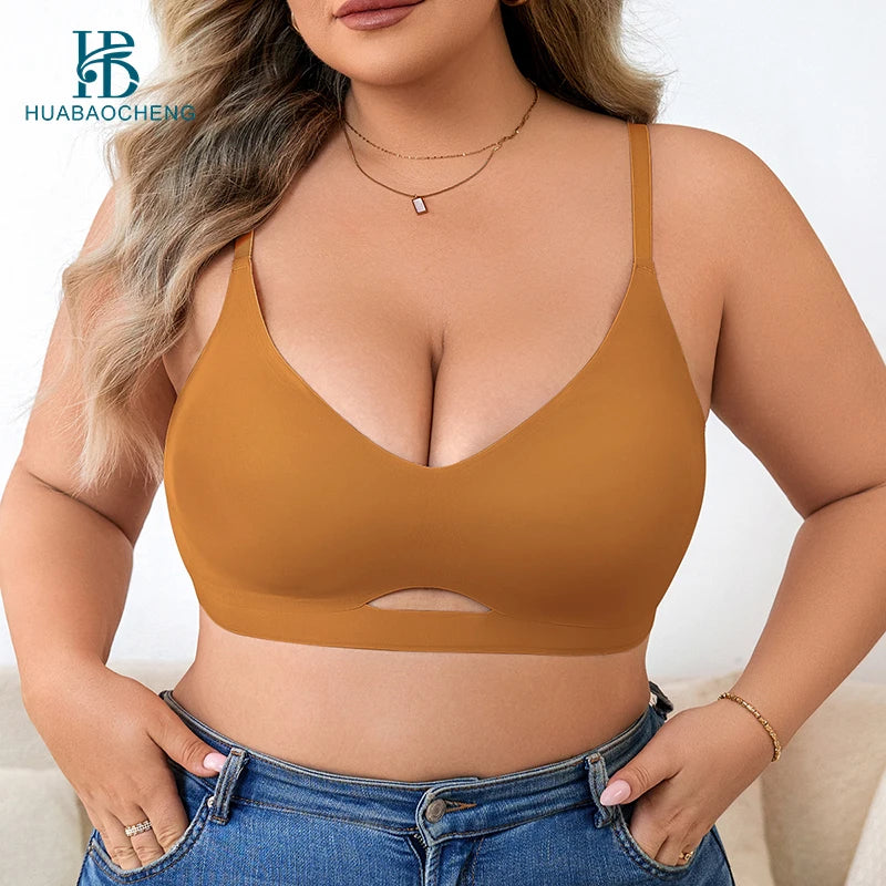 Plus Size Wireless Sports Bra | Seamless Push-Up, Low Back | Sizes XL–4XL