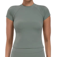 Women's Quick-Dry Crop Top | 4-Way Stretch Yoga & Running Shirt