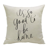 CANIRICA Letter Print Cushion Cover 45x45cm | Faux Linen Decorative Pillow Case