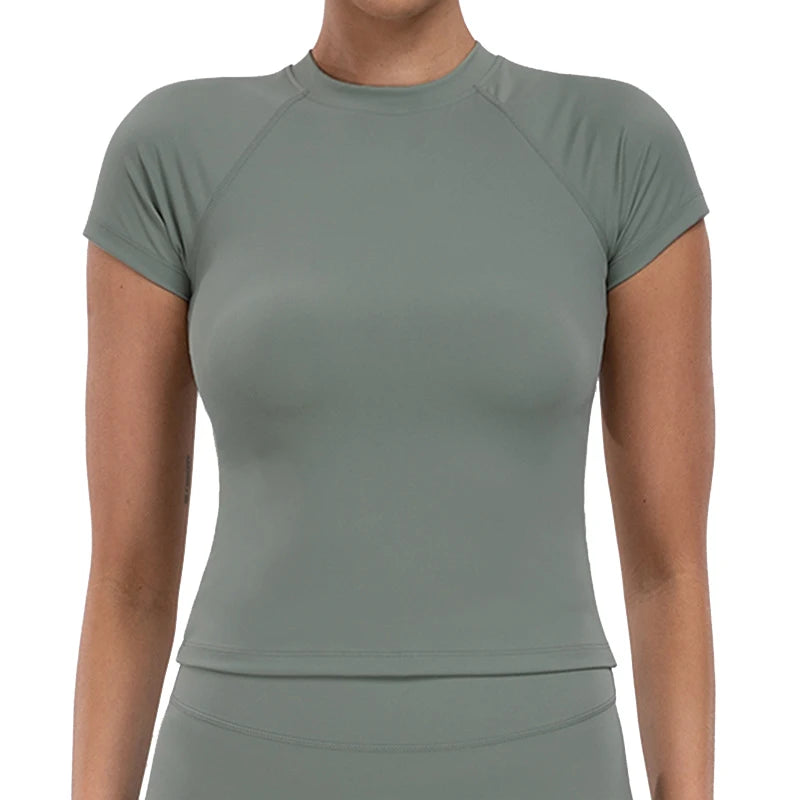 Women's Quick-Dry Crop Top | 4-Way Stretch Yoga & Running Shirt