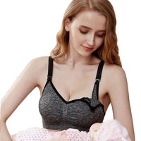 Front-Open Halter Nursing Bra – Wire-Free Push-Up Triangle Cup Maternity Bra