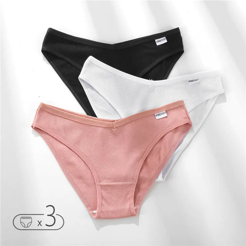 Panties de Algodón FINETOO - Ropa Interior Femenina Sexy Talla M-4XL