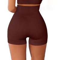 Women's Ribbed High Waist Yoga Shorts — Seamless, Sweat-Wicking, Push-Up Active Wear