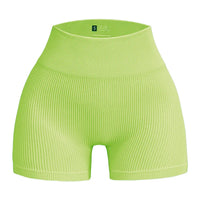 Women's Ribbed High Waist Yoga Shorts — Seamless, Sweat-Wicking, Push-Up Active Wear