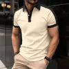 Men's Casual Short Sleeve T-Shirt — Slim Fit, Breathable Polyester-Cotton Blend