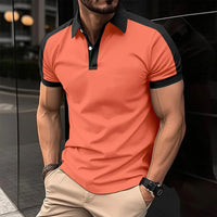 Men's Casual Short Sleeve T-Shirt — Slim Fit, Breathable Polyester-Cotton Blend