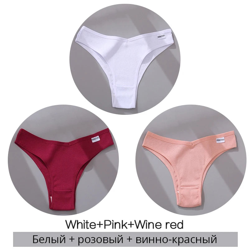 Set de 3 Panties de Algodón Hipoalergénico sin Costuras para Mujer