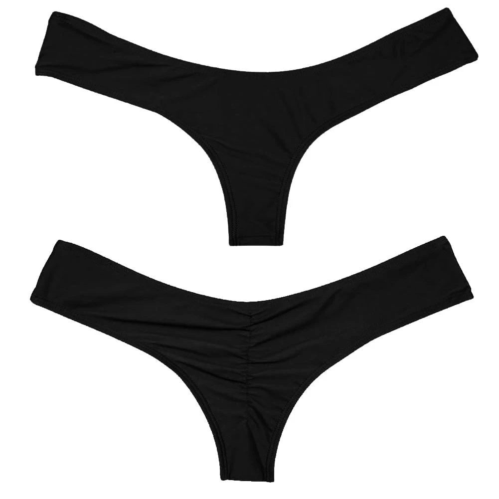 Brazilian Cheeky Bikini Bottom – V-Cut Thong Swimwear for Women