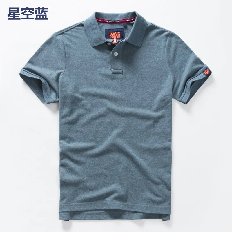 Men's Embroidered Cotton Polo Shirt – Short Sleeve Casual Summer Top