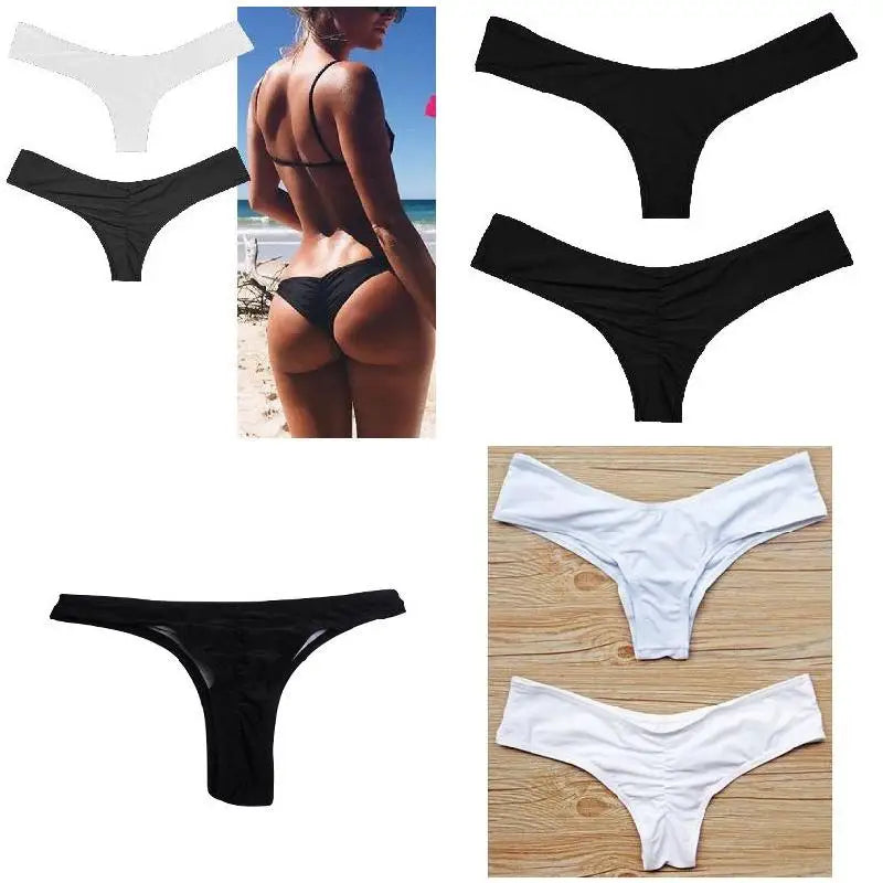 Brazilian Cheeky Bikini Bottom – V-Cut Thong Swimwear for Women