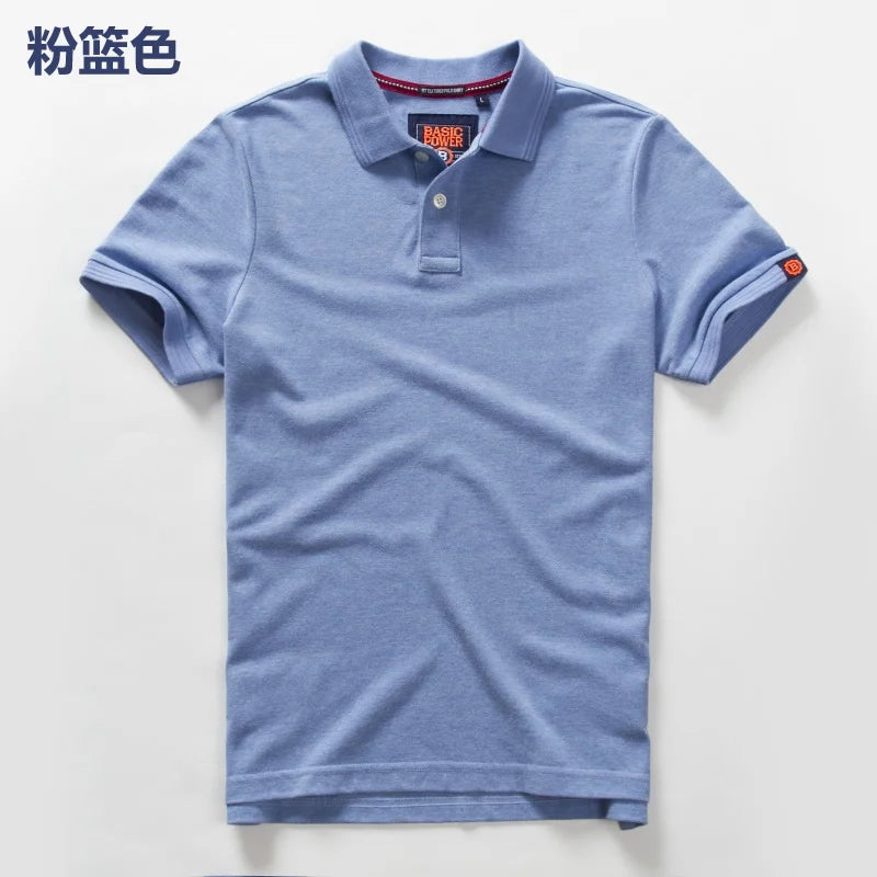 Men's Embroidered Cotton Polo Shirt – Short Sleeve Casual Summer Top