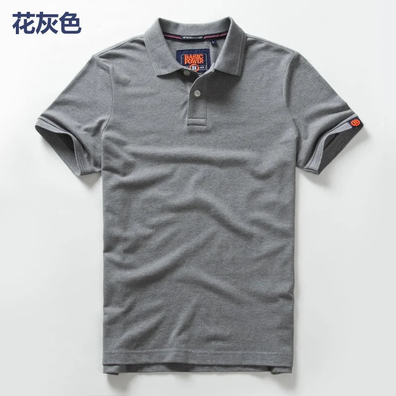 Men's Embroidered Cotton Polo Shirt – Short Sleeve Casual Summer Top